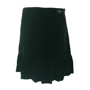 Mise En Scene Ruffian Skirt 4 Black Velvet Silk Rayon Lined Soft Ruffle Tier Hem